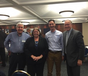 From left to right:  Jim Starkey (ECDFP President), Sharon Burden (AARC Director and ECDFP Treatment Committee), Jan Noble (ARC CEO, and ECDFP Staff) and John Hill (Chair of Task Force and Representative from Governor Mike Pence's Office)